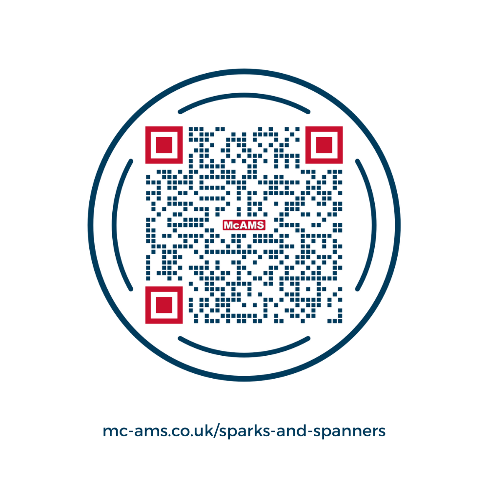 sparks and spanners X McAMS QR Code